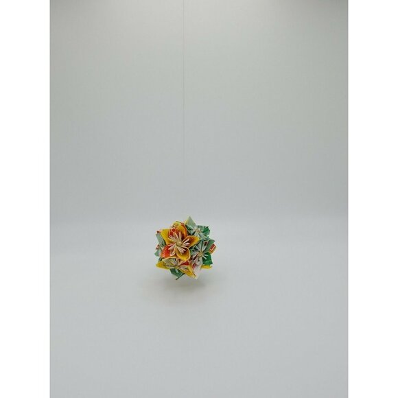 Exclusive Handmade Original, One of a Kind Piece, Hanging Kusudama Flower Ball - Picture 4 of 5